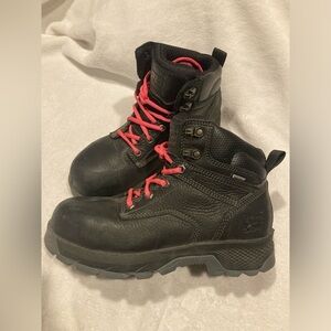 TIMBERLAND PRO Women's 8 womens POWERFIT Black Leather composite Toe Boots